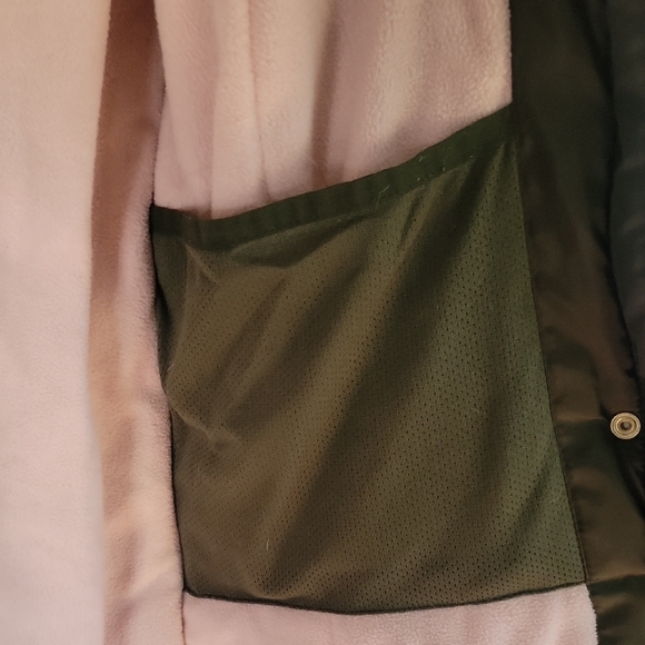 Papaya Olive Green Parka with Faux Fur Hood - Picture 6 of 7